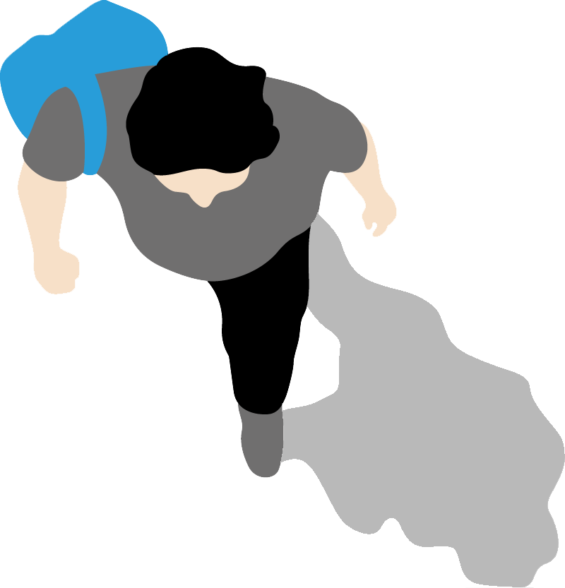 Graphic of a person walking